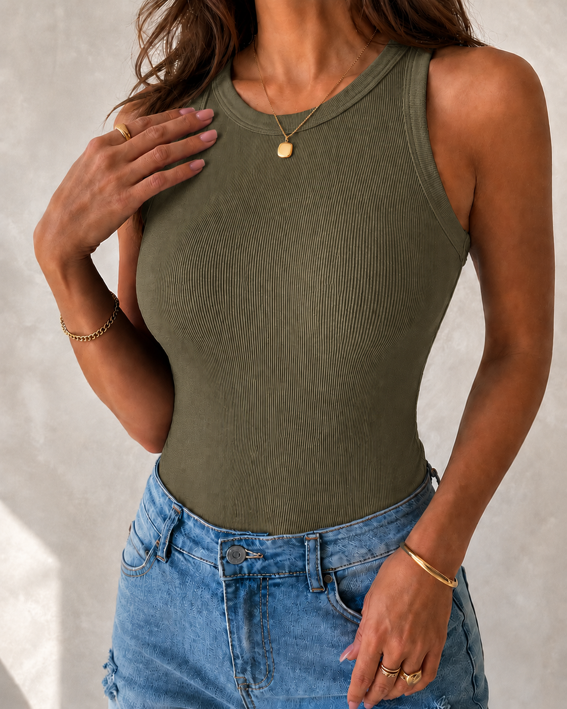 Geripptes Tank Top