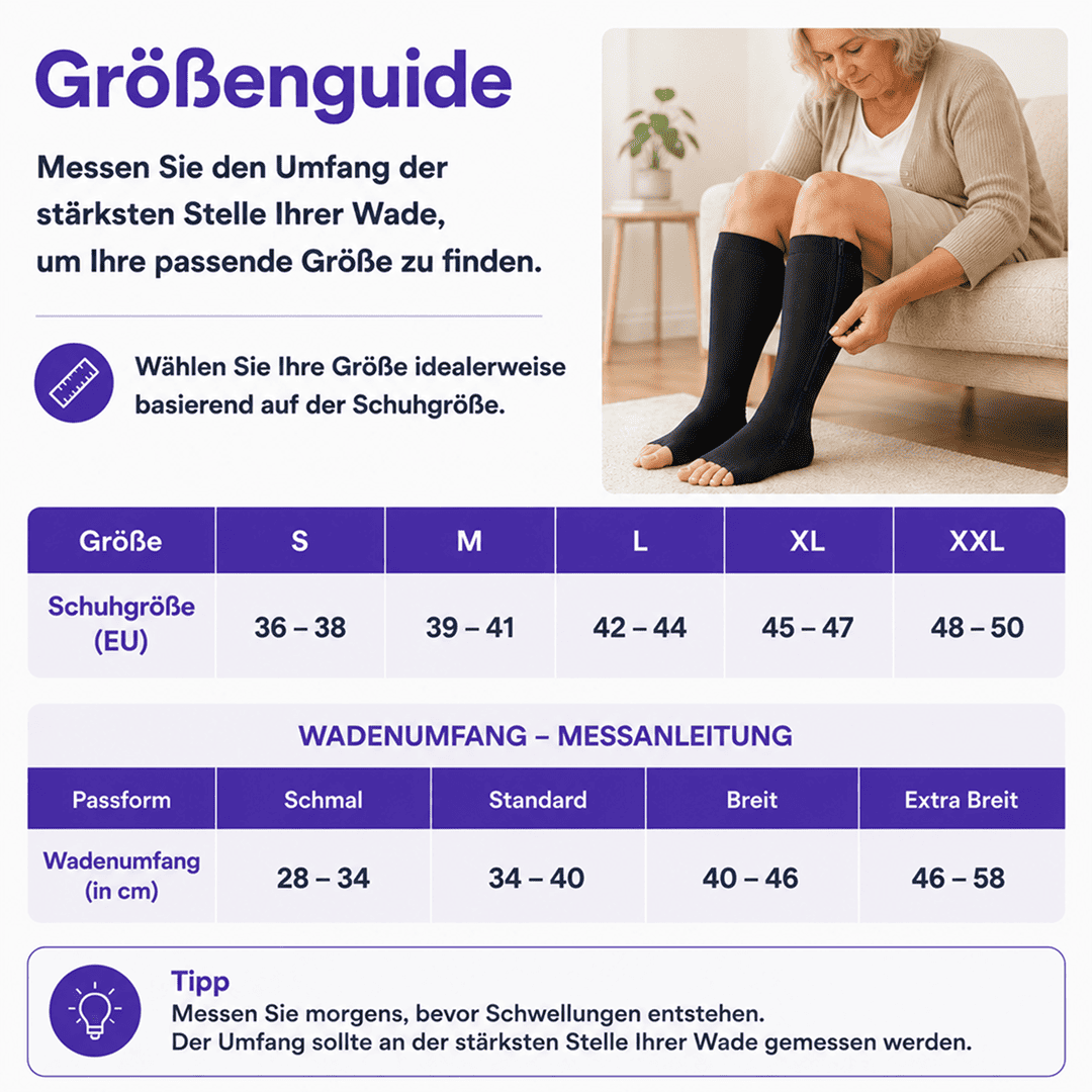 Kompressionsstrümpfe mit Reißverschluss