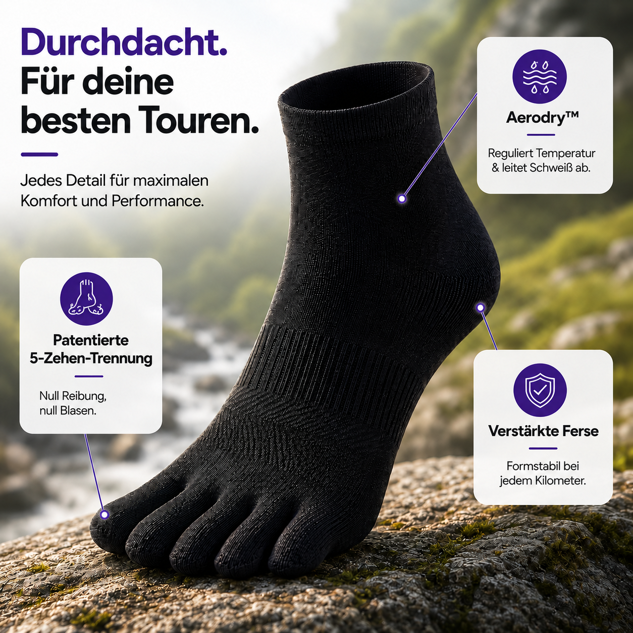TrailStep - Zehensocken