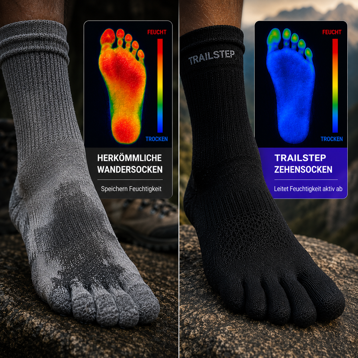 TrailStep - Zehensocken