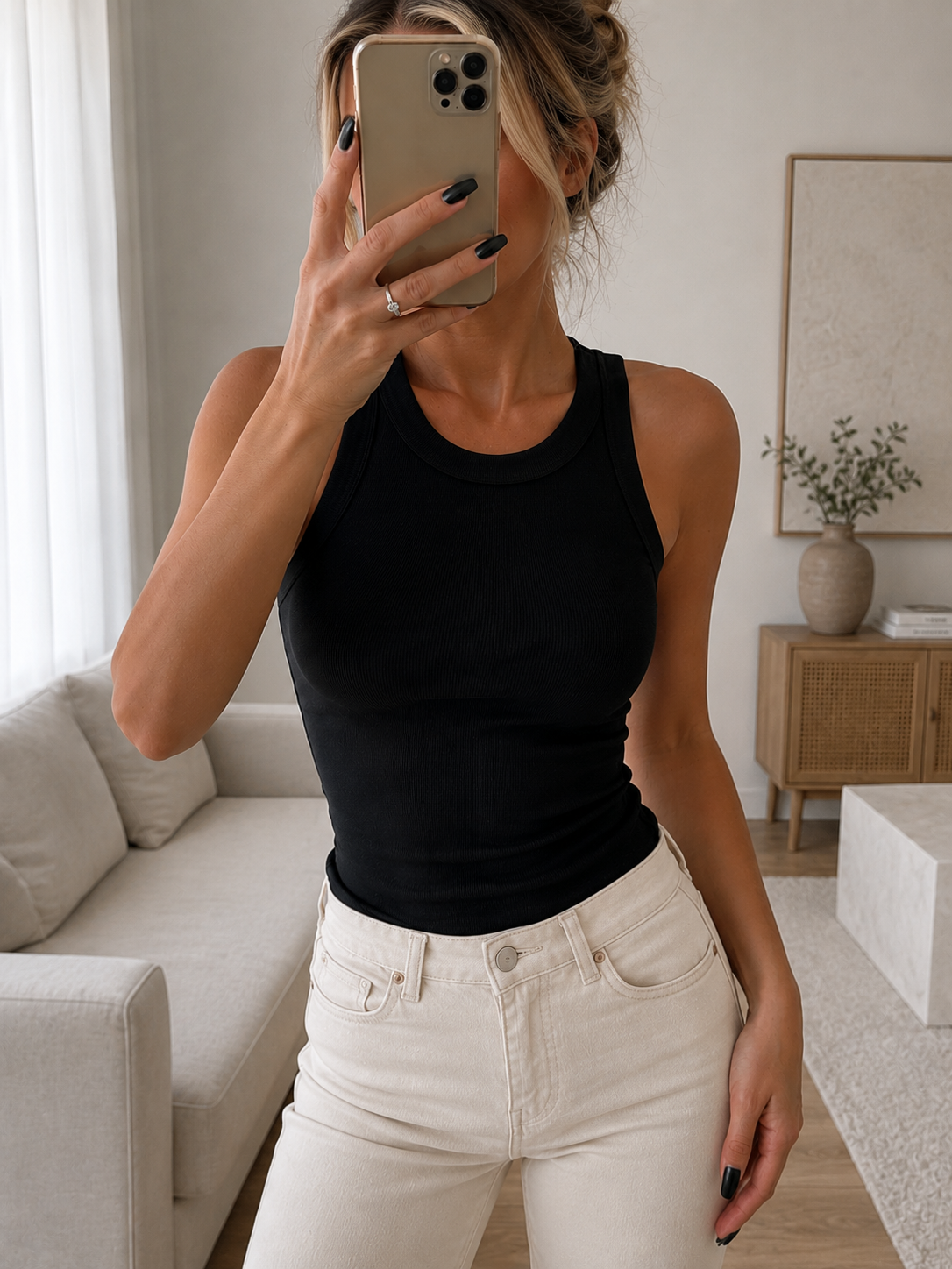 Geripptes Tank Top