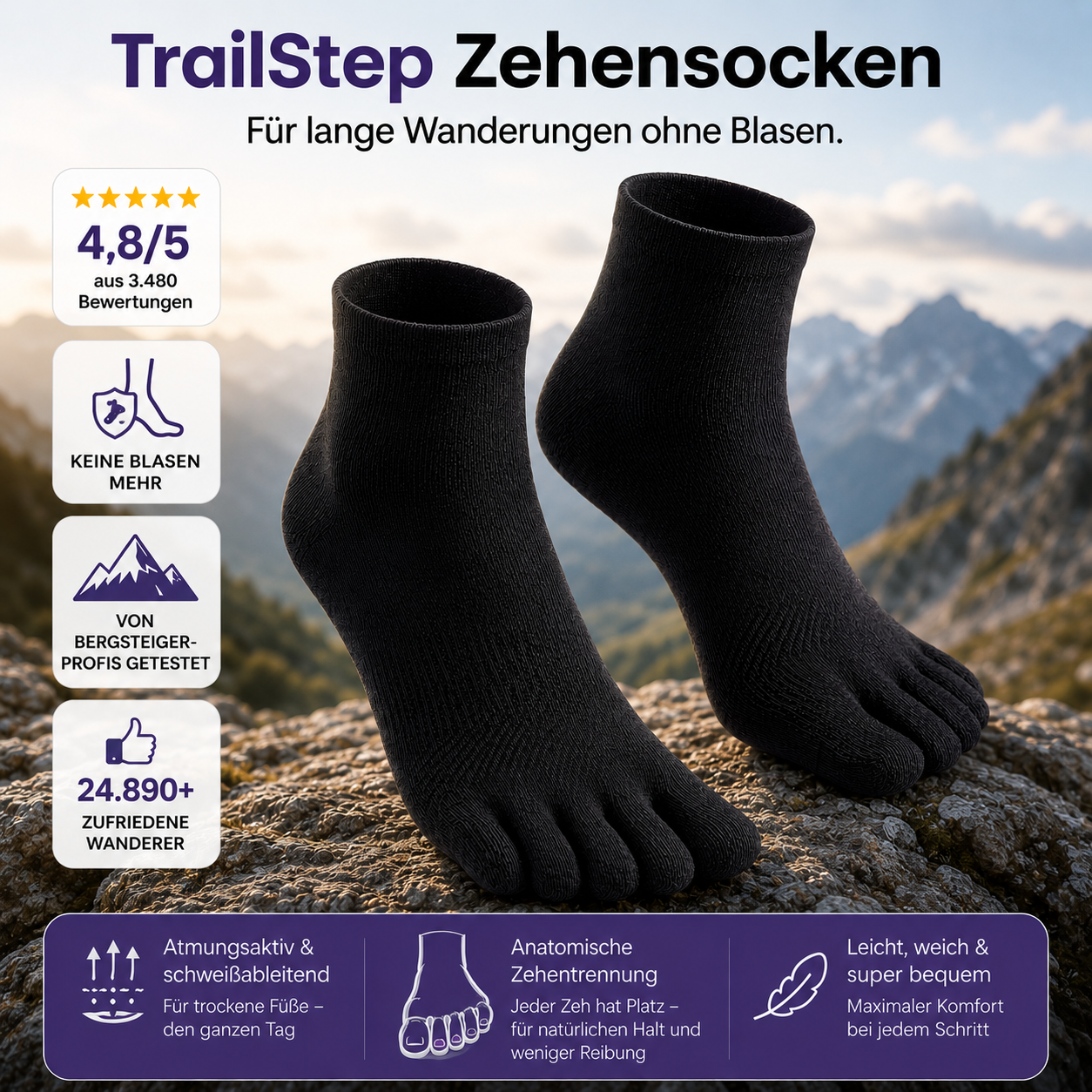 TrailStep - Zehensocken
